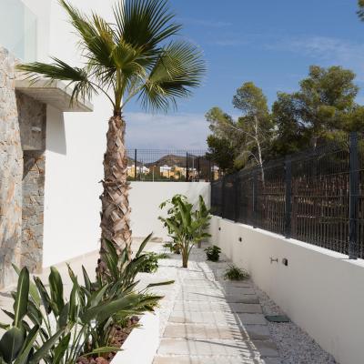 Detalle del jardín interior de la vivienda